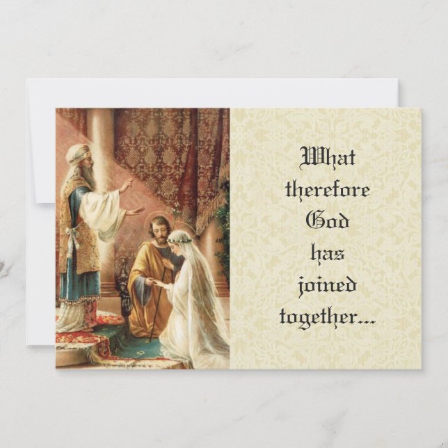 Inbjudan till det katolska Bröllop Mary Joseph Snö (Framsida)