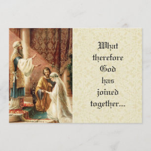 Inbjudan till det katolska Bröllop Mary Joseph Snö