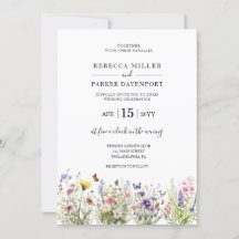 Inbjudan till det moderna bröllopet för blommor