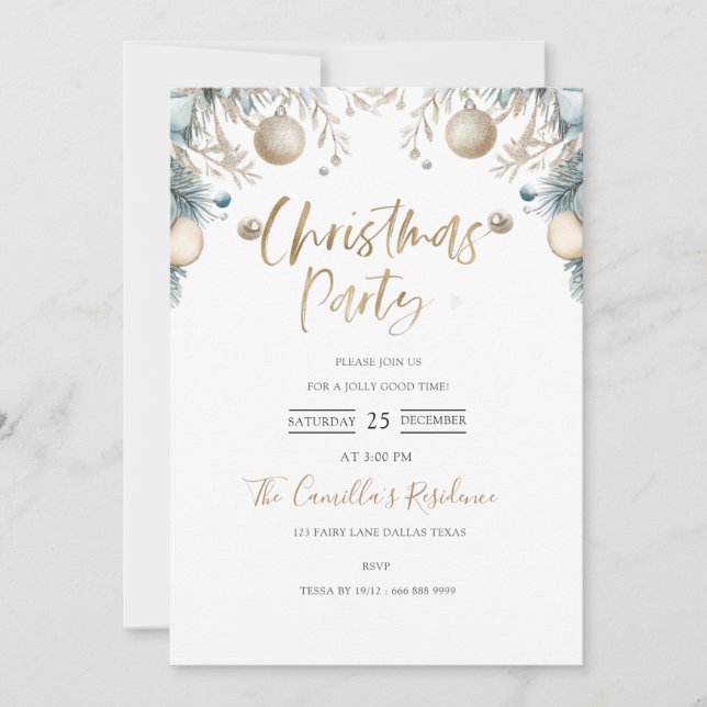 Inbjudan till det moderna varvet i Party under jul (Framsida)