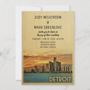 Inbjudan till Detroit Wedding Michigan