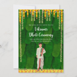 Inbjudan till Dhoti-funktion Dhoti-ceremoni-inbjud
