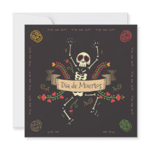 Inbjudan till Dia de los Muertos Halloween fest