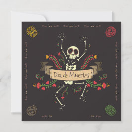 Inbjudan till Dia de los Muertos Halloween fest