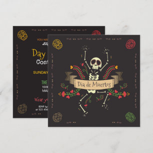 Inbjudan till Dia de los Muertos Halloween fest