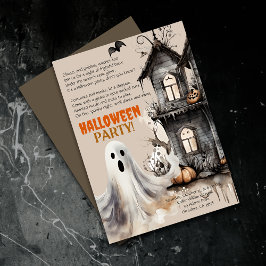 Inbjudan till Dikt Happy halloween Spooky Ghost Pa