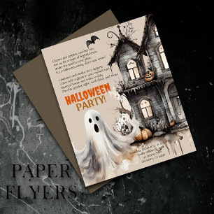 Inbjudan till Dikt Happy halloween Spooky Ghost Pa Flygblad