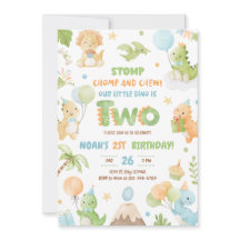 Inbjudan till dinosaur 2:a födelsedagspartiet