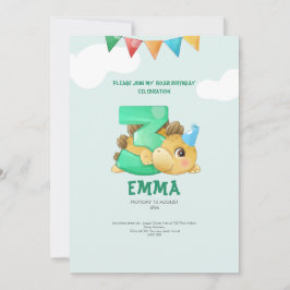 inbjudan till dinosaur 3-årsbarn