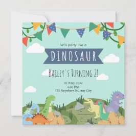 Inbjudan till Dinosaur Barns födelsedag
