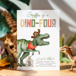 Inbjudan till Dinosaur Cowboy 4e födelsedagen