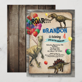 Inbjudan till Dinosaur-födelsedagen är realistisk