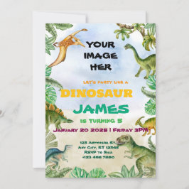 Inbjudan till Dinosaur Födelsedagsfest Anpassade
