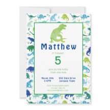 Inbjudan till Dinosaur-Födelsedagsfest för vattenf