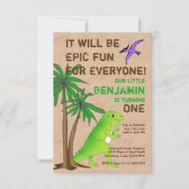 Inbjudan till Dinosaur Land Cute Dino Party