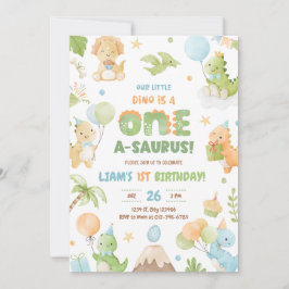 Inbjudan till Dinosaur One-A-Saurus 1:a födelsedag