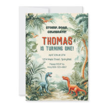Inbjudan till dinosaur-temat födelsedagsmöte