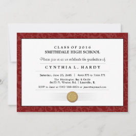 Inbjudan till diplomat Studenten vid Maroon Red Gr