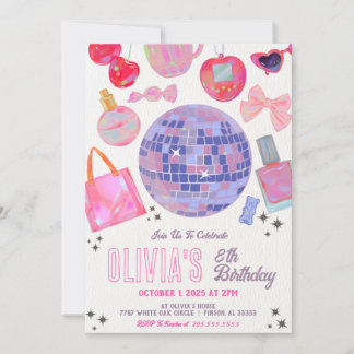Inbjudan till Disco Boll Girl Birthday