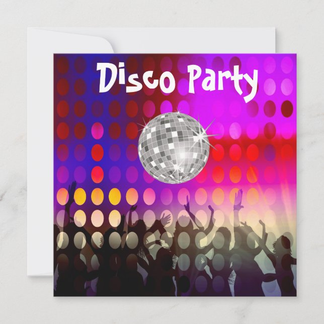 Inbjudan till Disco Party (Framsida)