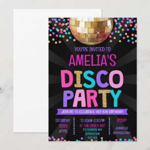 Inbjudan till Disco Party på födelsedagen