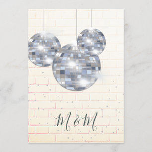 Inbjudan till Disco Silver Rustic Brick Chic