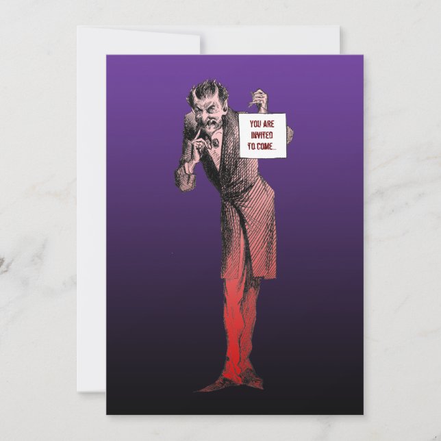 Inbjudan till djävulen Halloween fest (Framsida)