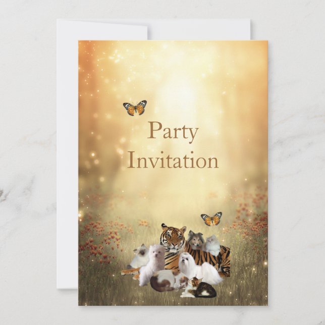 Inbjudan till djur i parken (Framsida)