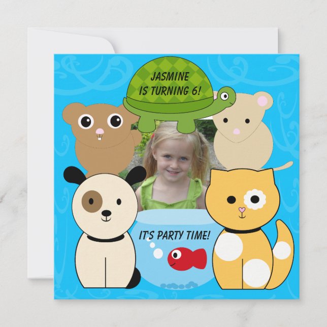 Inbjudan till Djurälskare på födelsedag (Framsida)