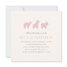 Inbjudan till djurcookie på födelsedagen - Bubbleg