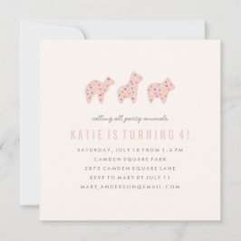 Inbjudan till djurcookie på födelsedagen - Bubbleg