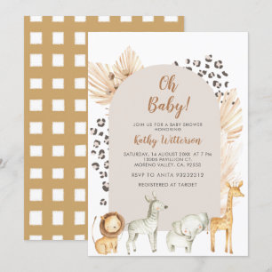 Inbjudan till djuret Jungle Baby Shower