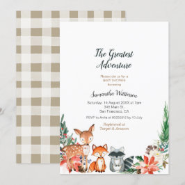 Inbjudan till djuret Rustic Äventyr Baby Shower