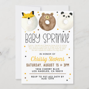 Inbjudan till djurets Donut Baby Sprinkle Shower