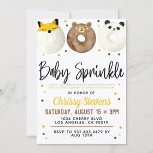 Inbjudan till djurets Donut Baby Sprinkle Shower
