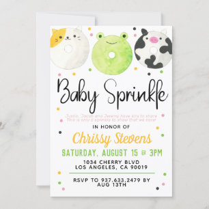 Inbjudan till djurets Donut Baby Sprinkle Shower