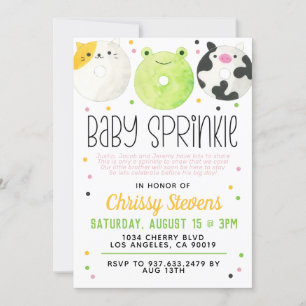 Inbjudan till djurets Donut Baby Sprinkle Shower