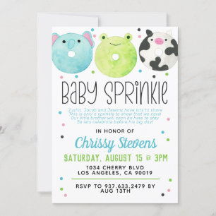 Inbjudan till djurets Donut Baby Sprinkle Shower