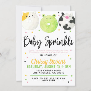 Inbjudan till djurets Donut Baby Sprinkle Shower