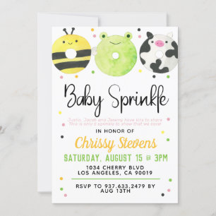Inbjudan till djurets Donut Baby Sprinkle Shower
