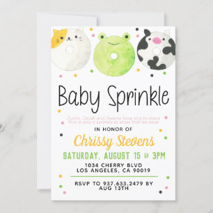 Inbjudan till djurets Donut Baby Sprinkle Shower