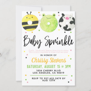 Inbjudan till djurets Donut Baby Sprinkle Shower