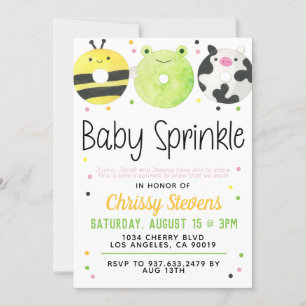 Inbjudan till djurets Donut Baby Sprinkle Shower