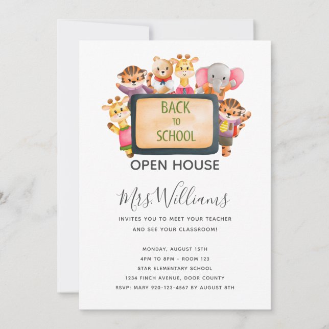 Inbjudan till djurparken Back to school Open House (Framsida)