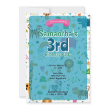 Inbjudan till djurtemat BIrthday