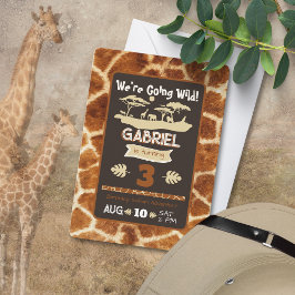 Inbjudan till djurutskrift Giraffe Birthday