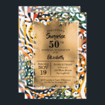 Inbjudan till djurutskrift på 50:e födelsedagen<br><div class="desc">En färglös vild av chic med mönster som är täckt med guld faux-folie och dina uppgifter om födelsedagsfesten i chic är underbara för en 50:e födelsedagsfest eller ANY AGE,  ändra bara ordalydelsen. SAMORDNA objekt som finns i vår butik.</div>