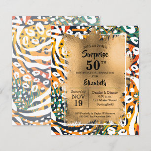 Inbjudan till djurutskrift på 50:e födelsedagen