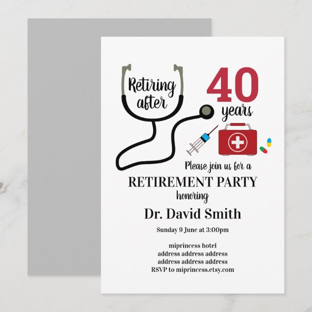 Inbjudan till doktor pension (Fram/baksida)