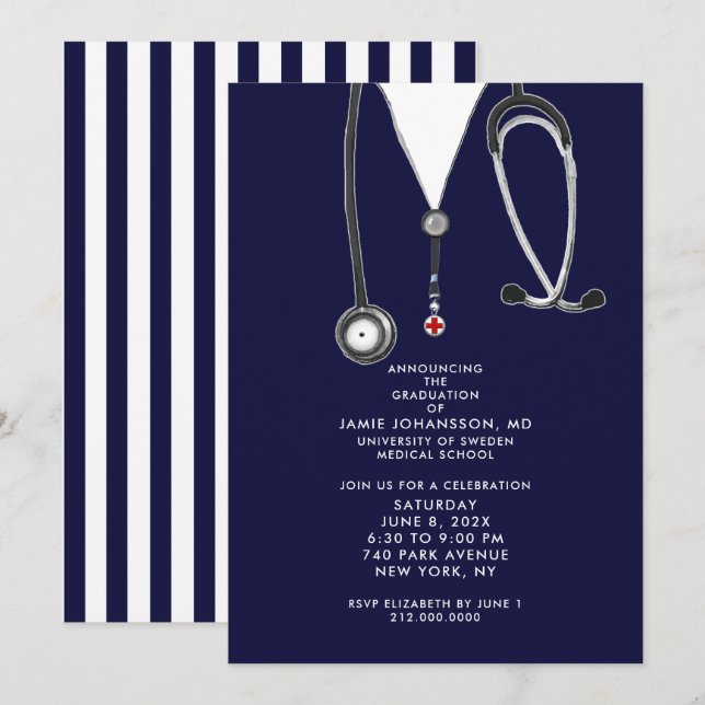 Inbjudan till Doktor Studentfest (Fram/baksida)